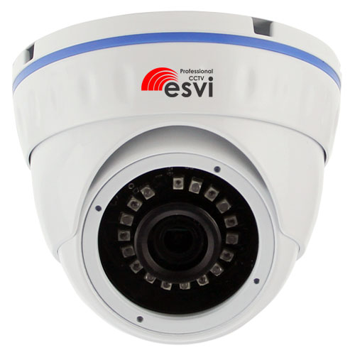 Элеком37. Цветная купольная уличная 4 в 1 видеокамера ESVI EVL-DN-H10B, f=2.8 мм, 720P. Фото.