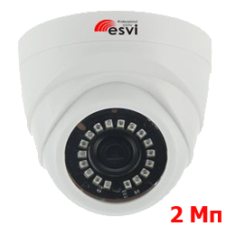 Цветная купольная IP видеокамера ESVI EVC-DL-S20-P, f=3.6мм, 2 Мп.